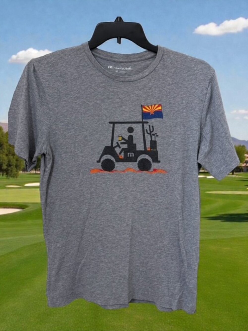 Travis Matthew Golf Cart Graphic Short Sleeve T-Shirt Dark Grey-Black Med